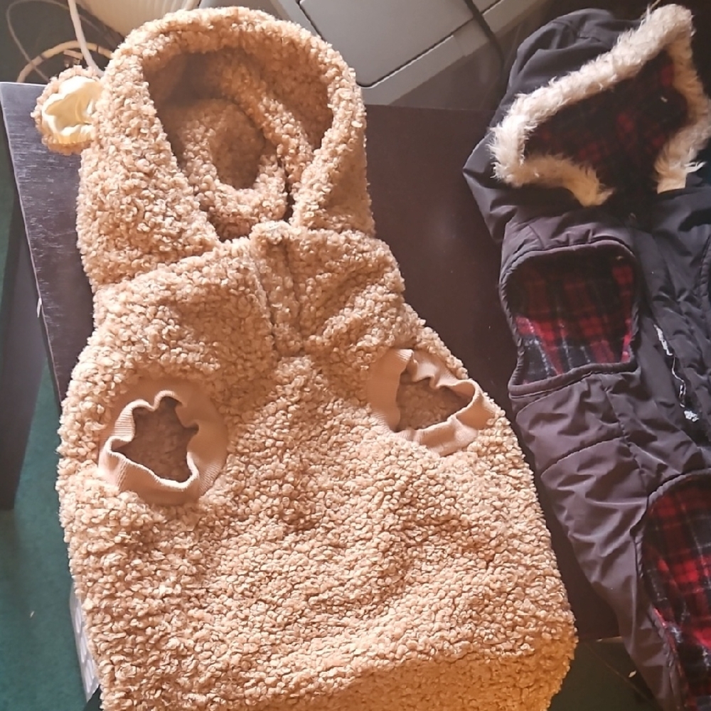 Cozy Tan Sherpa Dog Hoodie